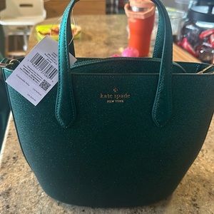 Brand new Kate spade emerald glitter bag